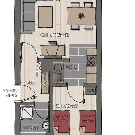 Lejlighed Apartmenthaus Fritz Reuter Schwerin (Mecklenburg-Vorpommern)